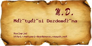 Mátyási Dezdemóna névjegykártya